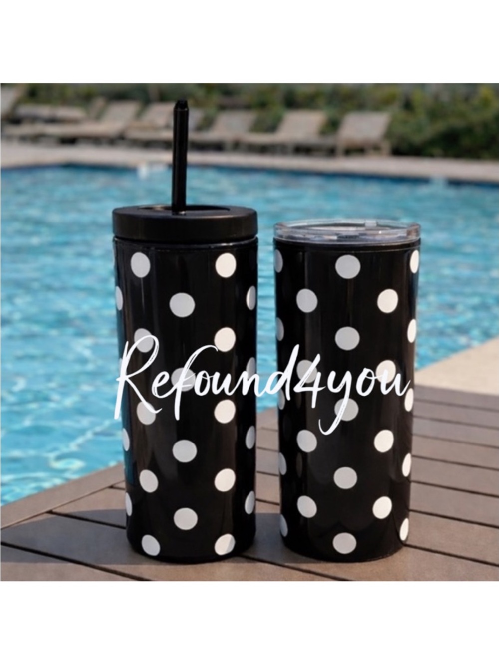kate spade - ‘Black & White Dot - bundle’ Tumbler/Thermal drinkware set. NWT.